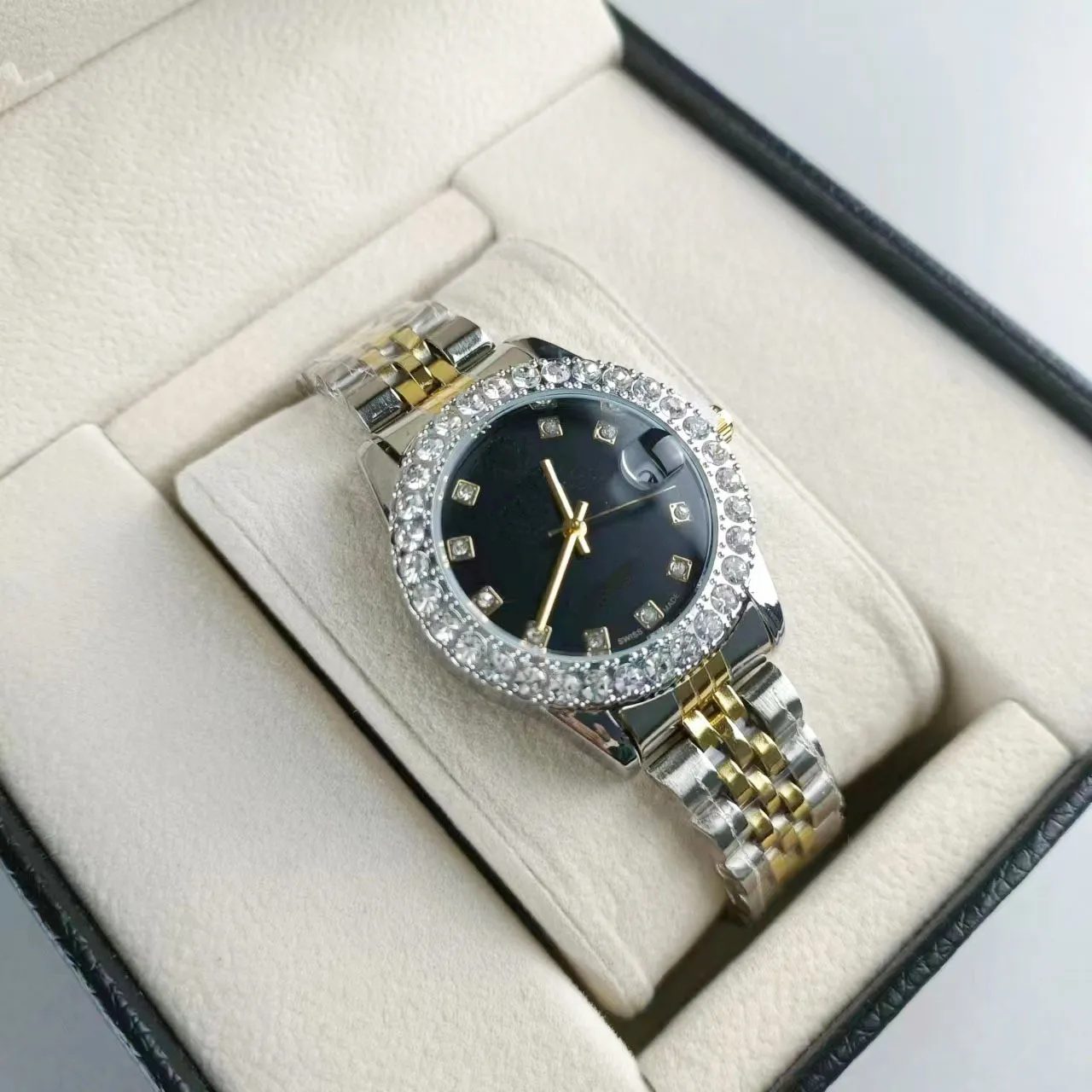 Luxury Womens Gold Silver Watch, 28mm... From Pewter, $18.66 