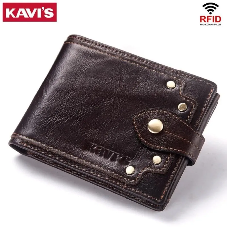 Wallets KAVIS 100% Genuine Leather Wallet Men Male Coin Purse Portomonee Clamp For Money Short Pocket Card Holder Hasp Quality But251D