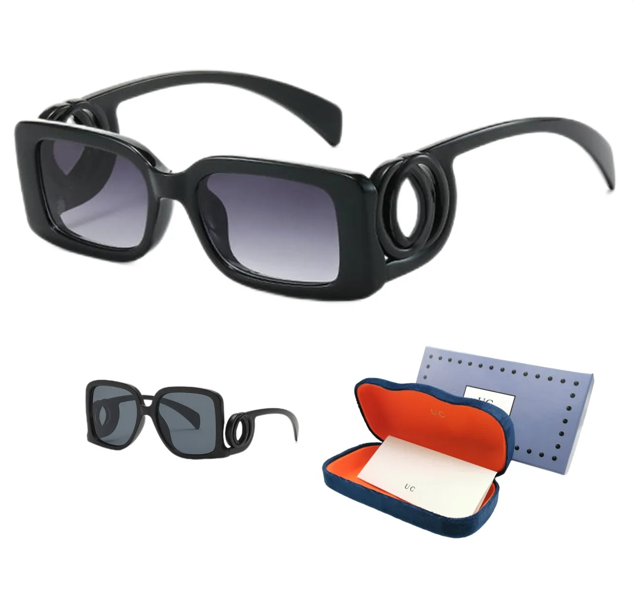 럭셔리 디자이너 선글라스 남성 여성 선글라스 안경 브랜드 고급 선글라스 패션 클래식 레오파드 UV400 고글과 상자 프레임 여행 해변