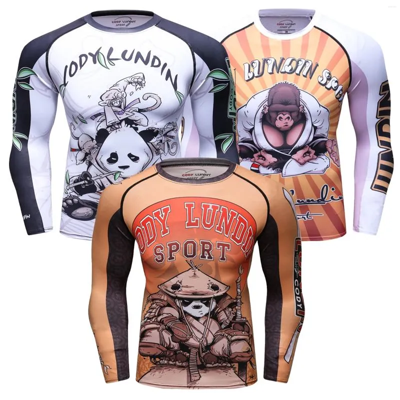 Men's T Shirts Cody Lundin Kimonos de Jiu Jitsu Blus Tattoo Purple Compression T-shirt för män långärmad bjj no gi rashguard sublimering