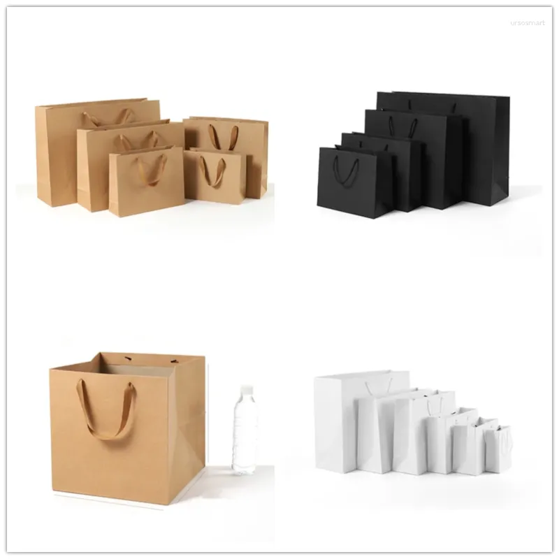 Present Wrap Multi Size Senior Kraft Paper Bags Wedding Xmas Party Candy Box Bag Multifunktionskläder gåvor