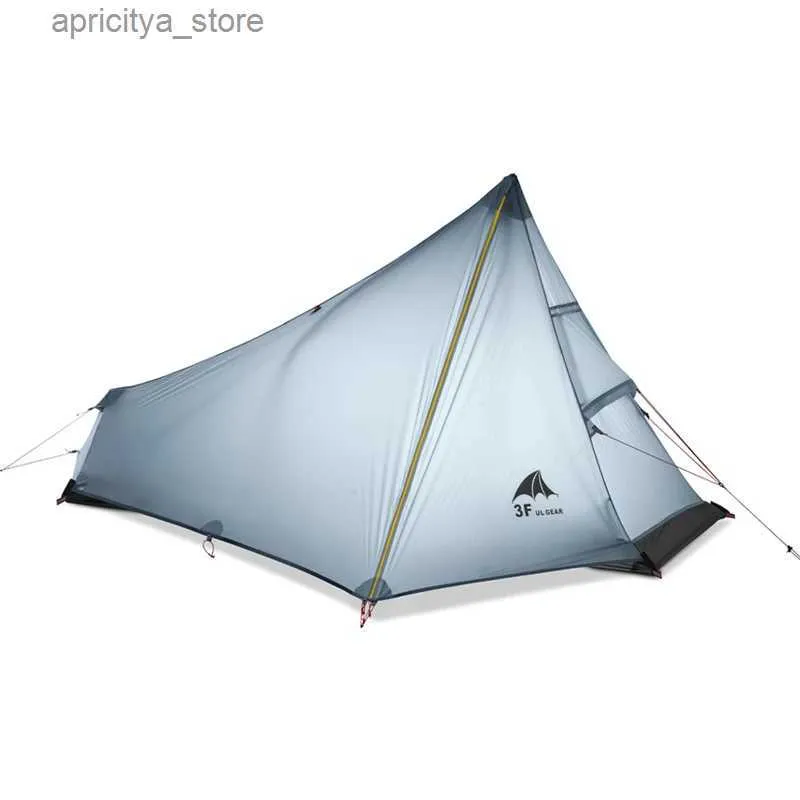 Tents and Shelters 3F UL GEAR 740g Oudoor Ultralight Camping Tent 3 Season 1 Single Person Professional 15D Nylon Silicon Coating Rodless Tent24327