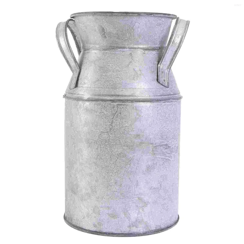 Vasos estanho balde flor organizar potes para plantas criativo vaso de ferro interior jarro de leite elegante arranjo ware