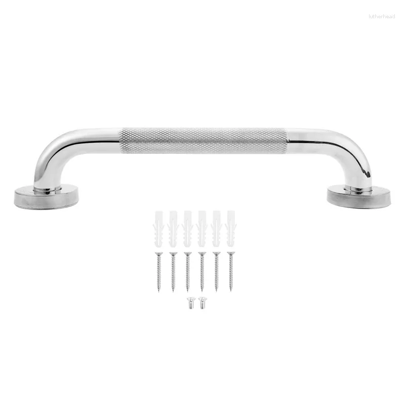 Bath Accessory Set 12-Inch Non-Slip Shower Grab Bar Chrome-Plated Stainless Steel Bathroom With Textured Handle