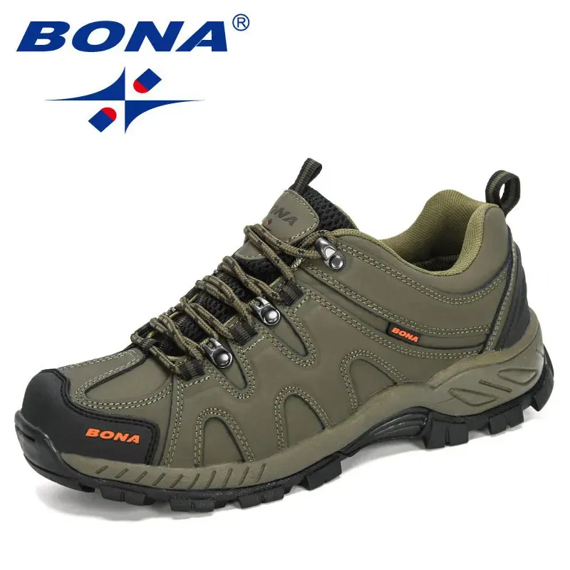 BONA Arrival Classics Style Men Hiking Shoes Lace Up Sport Outdoor Jogging Trekking Sneakers Fast 240320