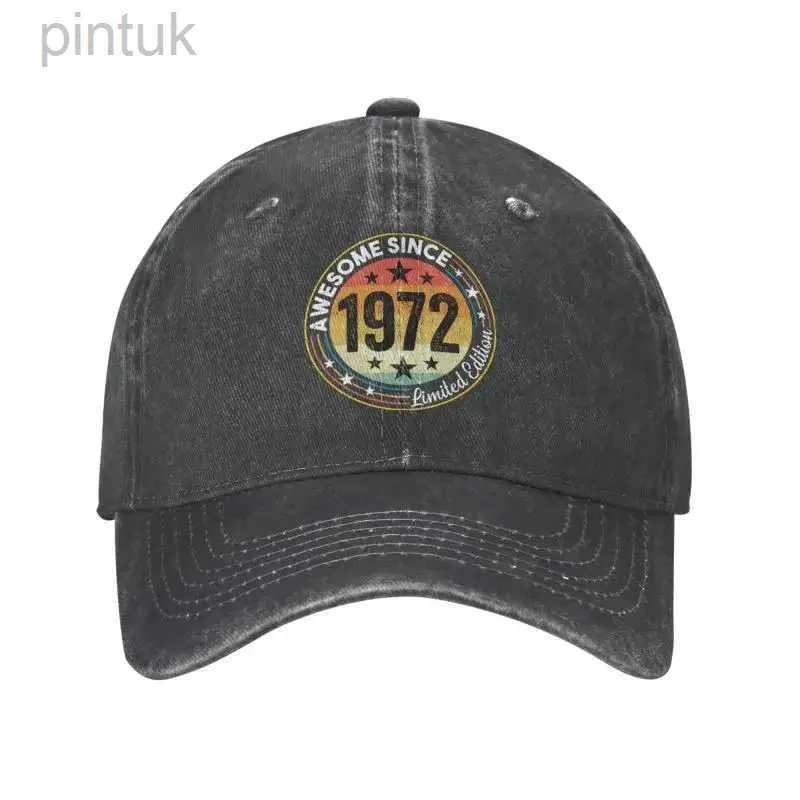 Bola bonés personalizado algodão incrível desde 1972 edição limitada boné de beisebol hip hop homens mulheres ajustável 50º aniversário pai chapéu outono 24327