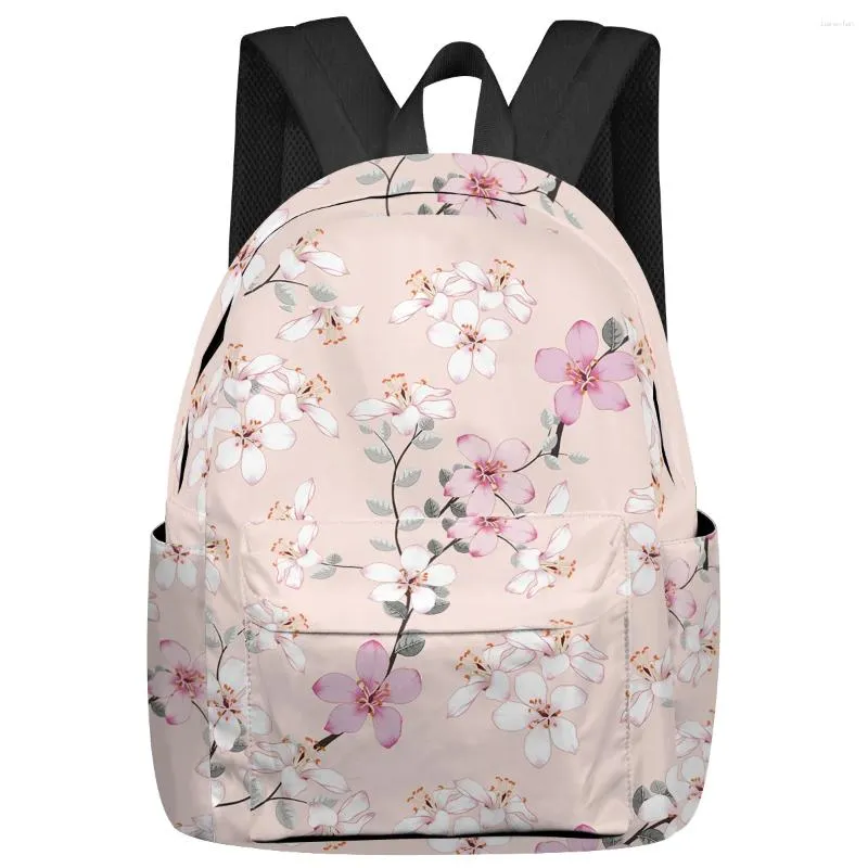 Backpack Flower Peach Blossom Pink Large Capacity Bookbag Travel Backpacks Schoolbag For Teenager Women Laptop Bags Rucksack