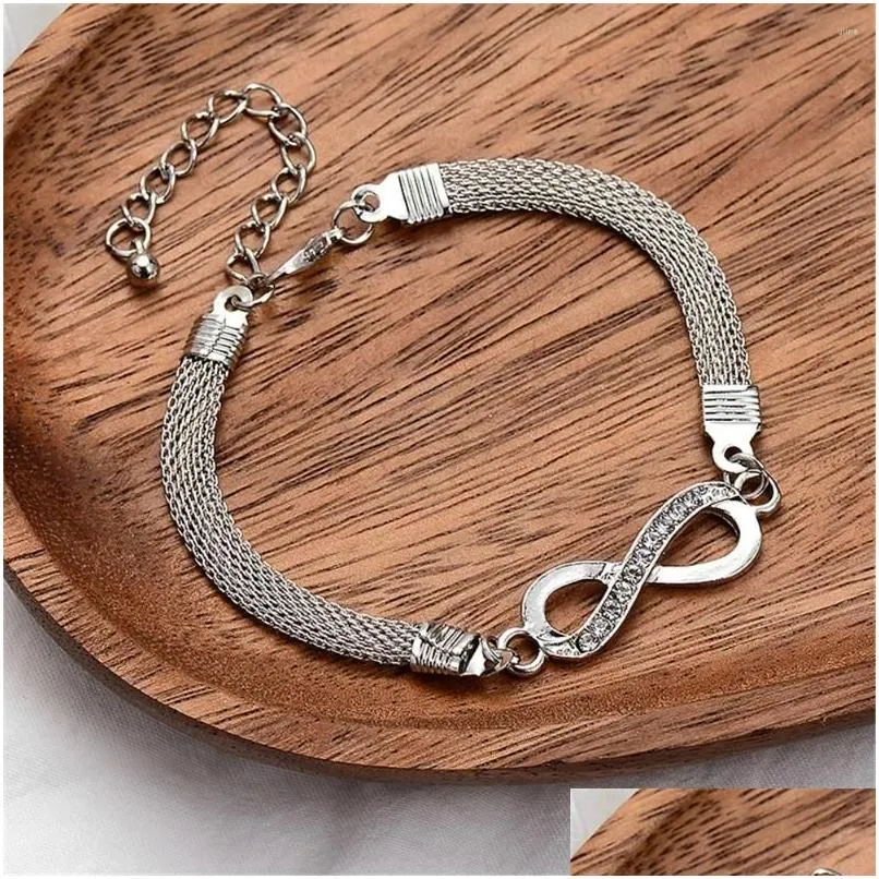 Chain Link Bracelets Bracelet 8-Ring Pattern Elegant Advanced Sense Jewelry Temperament High Quality Material Fashionable Durable Dr Dhsd8