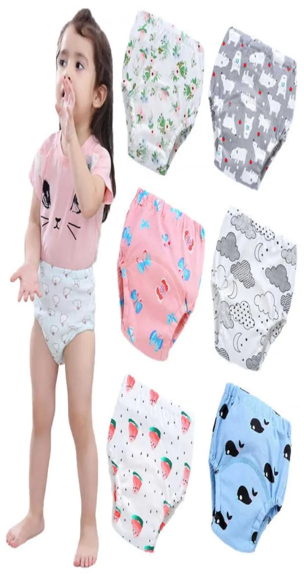 4pcsLot Baby Reusable Diapers Cotton Panties Newborn Training Pants Infant Learning Shorts Boy Girl Washable Cloth Nappies H08309922030