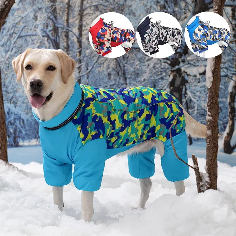 Ceketler kış sıcak köpek ceket büyük köpekler su geçirmez büyük köpek tulum kıyafetleri labrador doberman ceket giyim orta büyük köpekler için