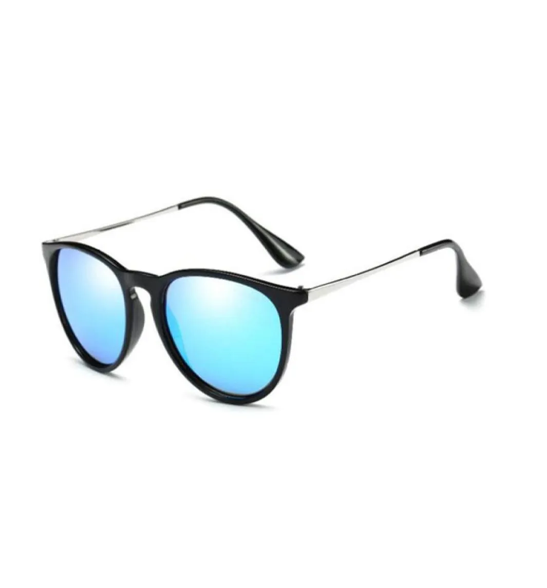 Klassieke ronde zonnebril heren dames kleurrijke spiegelkappen Woman039s kwaliteit zonnebril zilver zwart frame top met koffers9175892