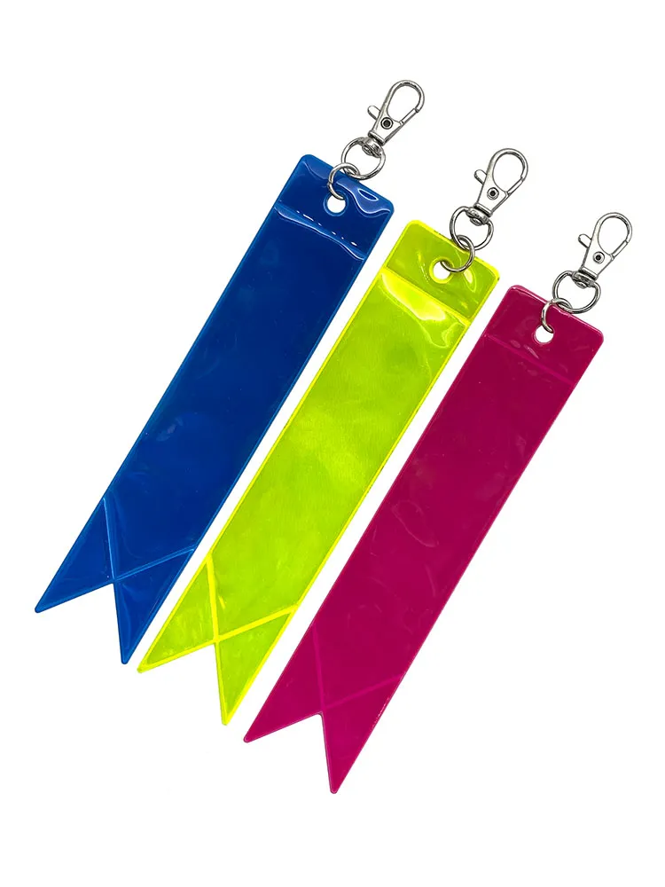 Reflekterande hänge med band, utomhusryggsäck, cykelprydnad, ryggsäck, dubbelsidig reflekterande nyckelring, varning och iögonfallande logotyp
