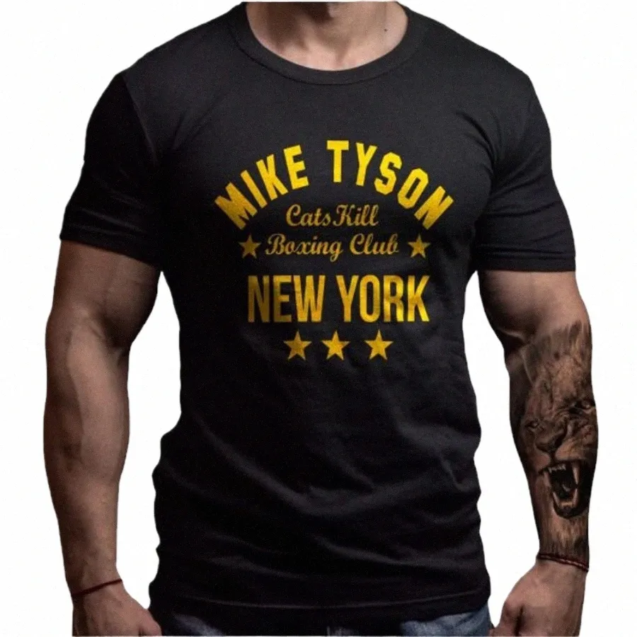 Mike Tys Boksen T-shirt op maat.Zomer Cott O-hals Korte Mouw Heren T-shirt Nieuwe Maat S-3XL S8Uk #