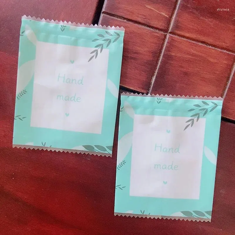 Geschenkpapier AQ Green Leaf White Splicing Candy Verpackungsbeutel Handgefertigte Backwaren Einfacher Stil Nougat-Geschenkpapier Geburtstagsfeiergeschenke