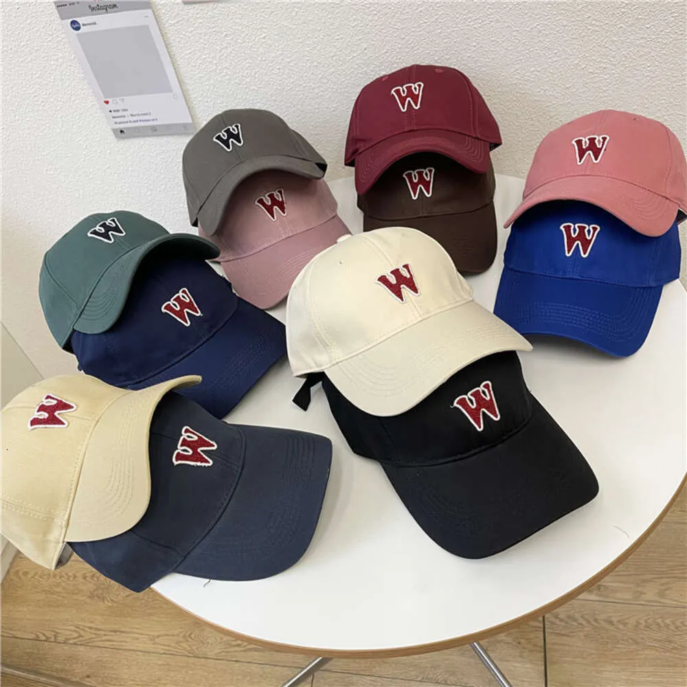 W Letter Deep Wide Brim Baseball Sunshade Women's Spring/Summer Plus Big Pannband Duck Tongue Hat Show Face Face Face Moft Top Men