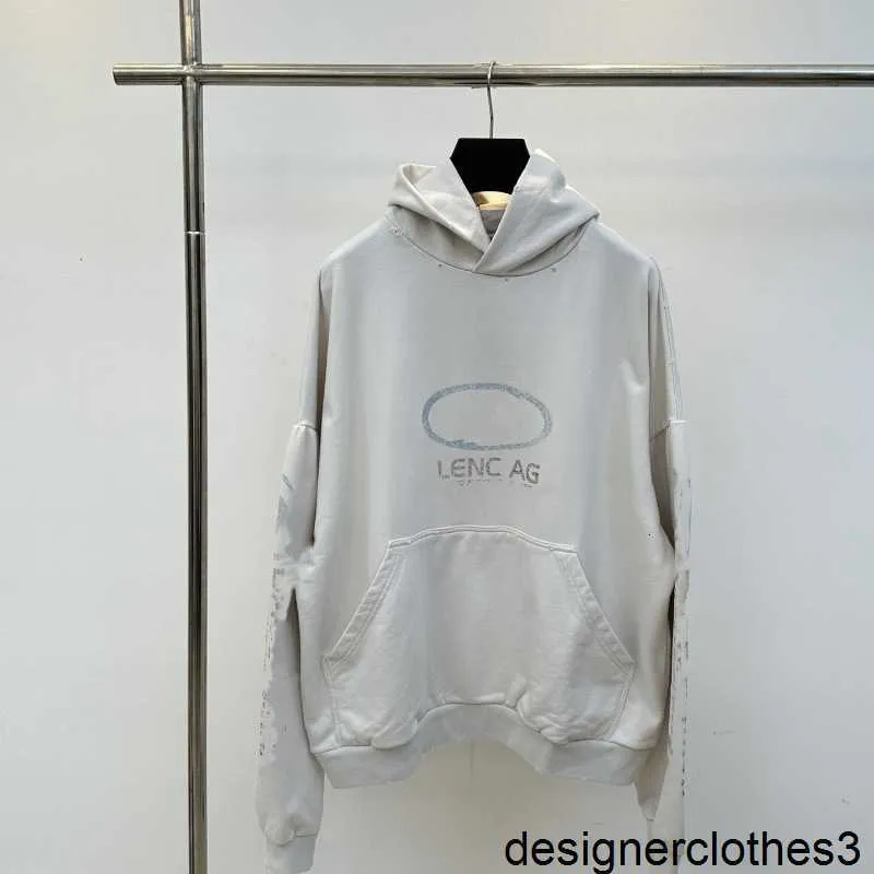 Designer Rätt version BL Home 23 Modell med spruckit tryckmönster Hooded Hoodie Löst passform för både män och kvinnor M6Q1