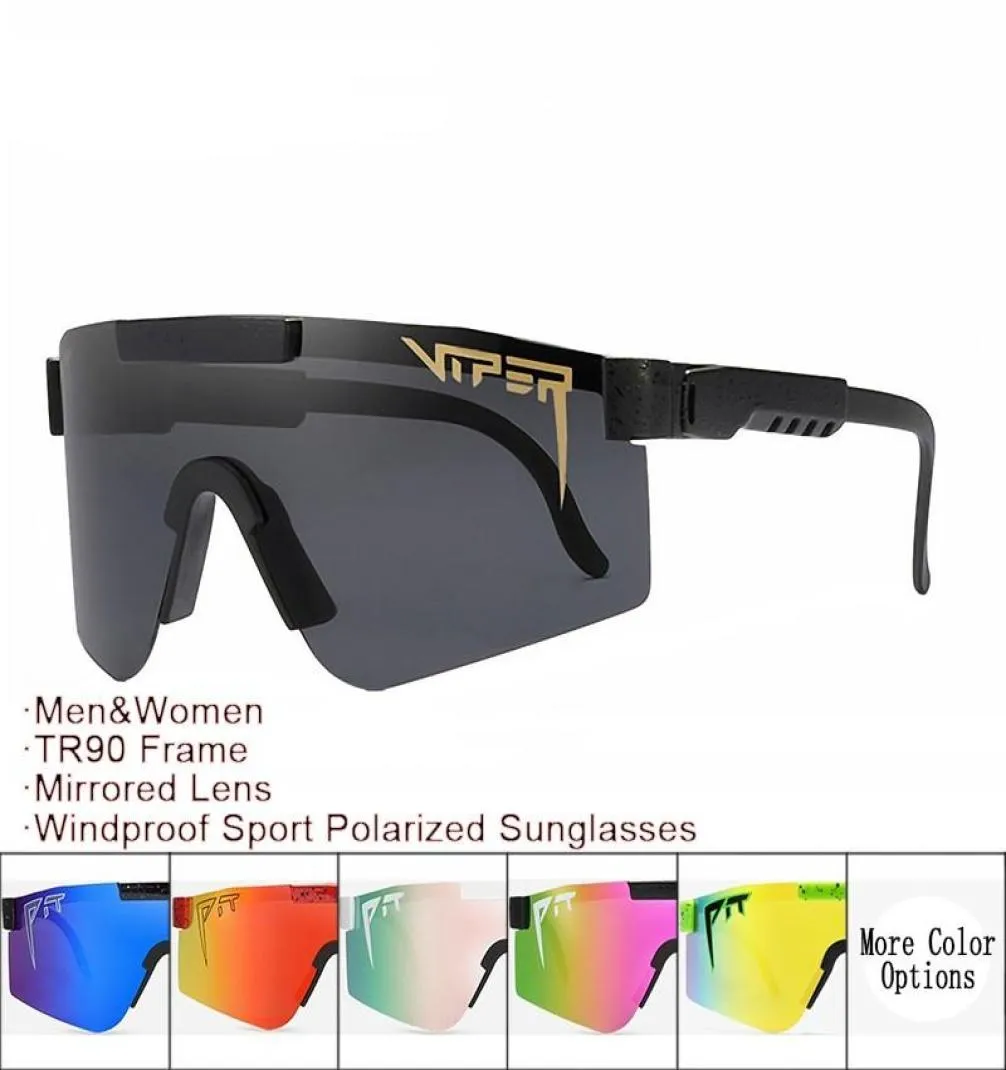 Lunettes de soleil en gros et dropshipper cadre miroir lentille coupe-vent sport hommes femme lunettes de soleil polarisées avec emballage 1075067