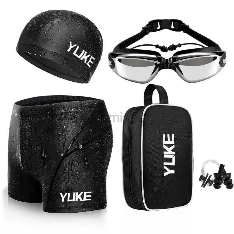 Erkek Mayo Yüzme Sandıkları Erkek Yüzme Set Düz Açı Yüzme Şortu Su Geçirmez Hızlı Kurucu Yüzme Takım Yüzme Goggles Yüzme Kapağı 24327