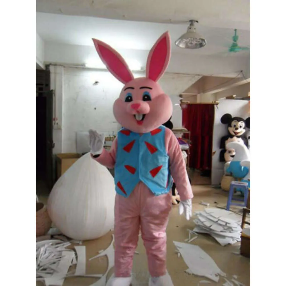 Костюмы талисмана Хэллоуин Рождество Розовый кролик Mascotte мультфильм плюшевые нарядные платья костюм талисмана