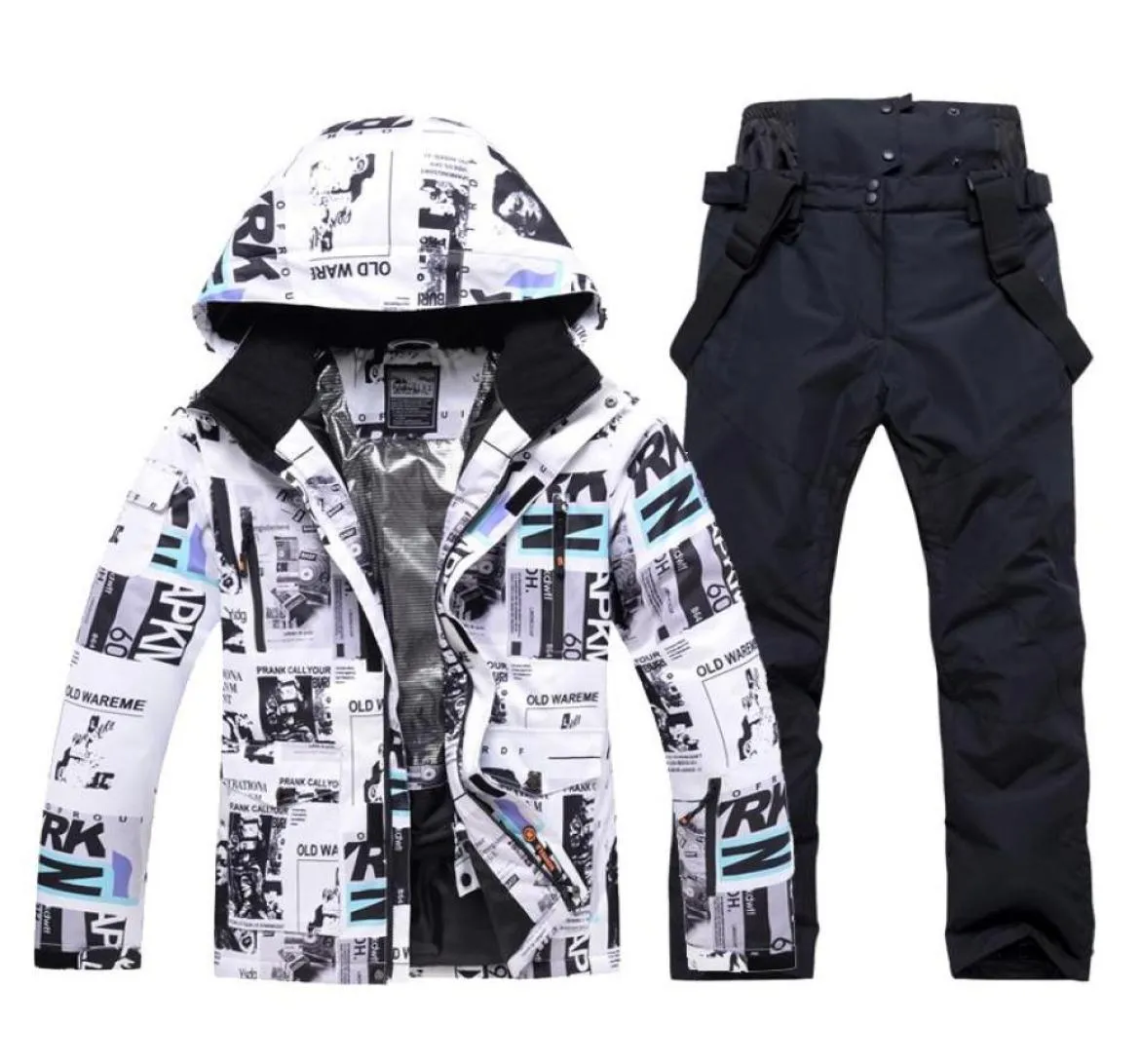 남성을위한 새로운 겨울 스키복 따뜻한 바람 방수 방수 야외 스포츠 스노베트 재킷 및 바지 남성 스키 장비 스노우 보드 재킷 55560977