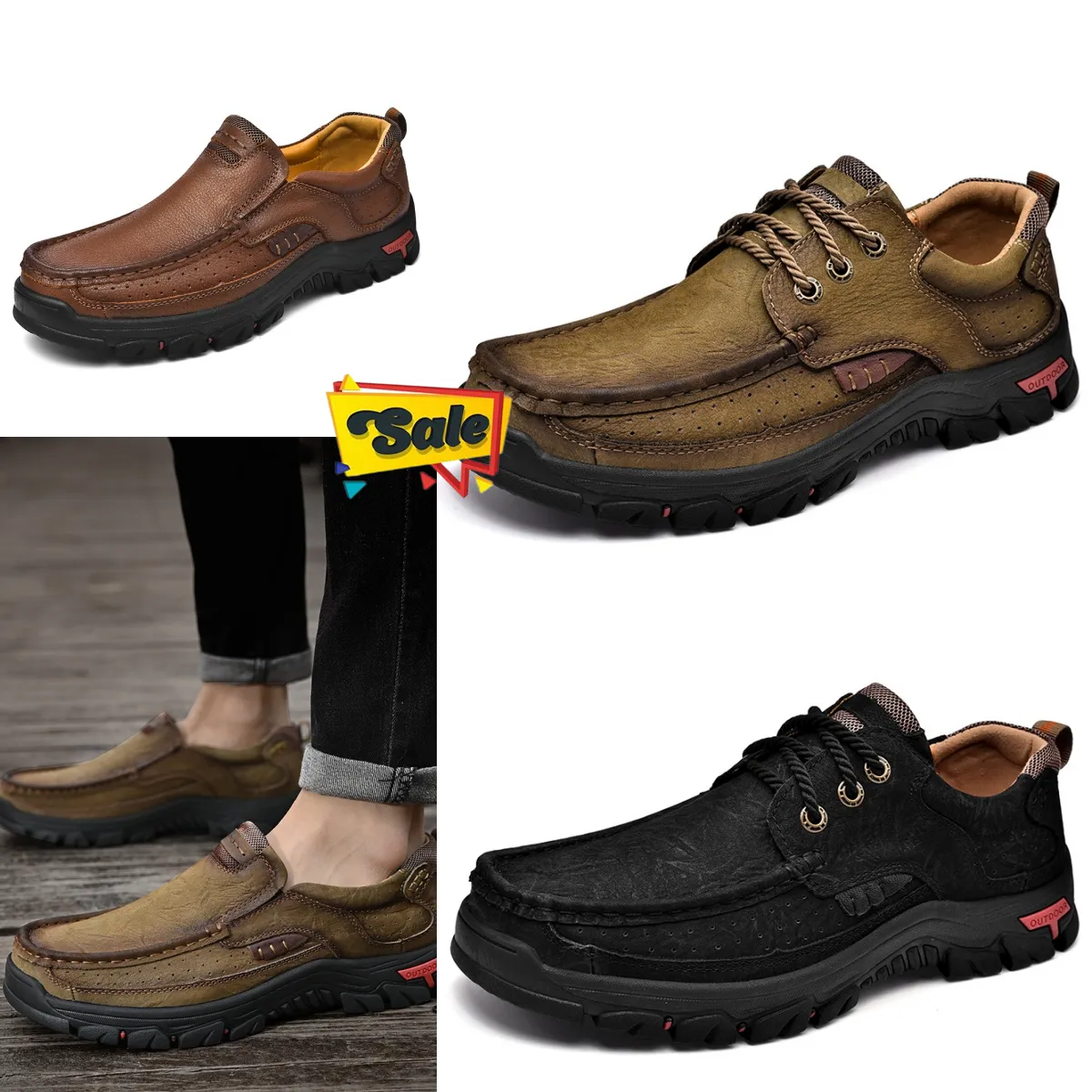 Komfort herrskor loafers casual läderskor vandringskor en mängd alternativ designer sneakers tränare gai 38-51