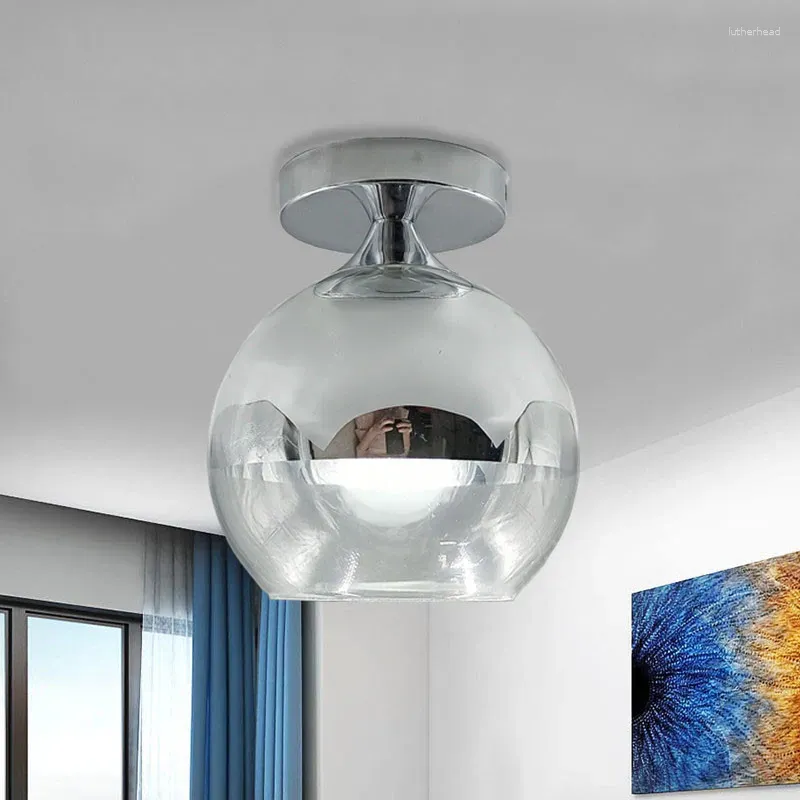 Ceiling Lights Nordic Plating Glass Ball Lamp Modern Minimalist Bedroom Aisle Balcony Kitchen Creative Decorative Lighting