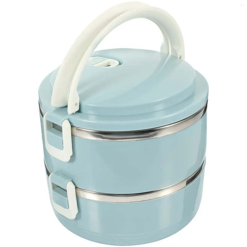 Serviesgoed Dubbellaags geïsoleerde lunchbox Outdoor Bento Container 2-laags houder Draagbare koffer Studenten Reizen Kantoor Lunchbox