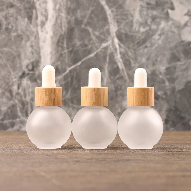 Refillerbar droppflaska Frosted Essential Oil Glass Aromaterapi Liquid 20 Ml Drop för massagepipettflaskor