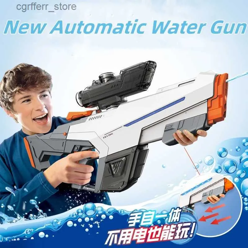 Pistool Speelgoed 2024 Volledig elektrische automatische waterpistool grote capaciteit automatische water zuigpistool zomer strand outdoor vechten toy240327