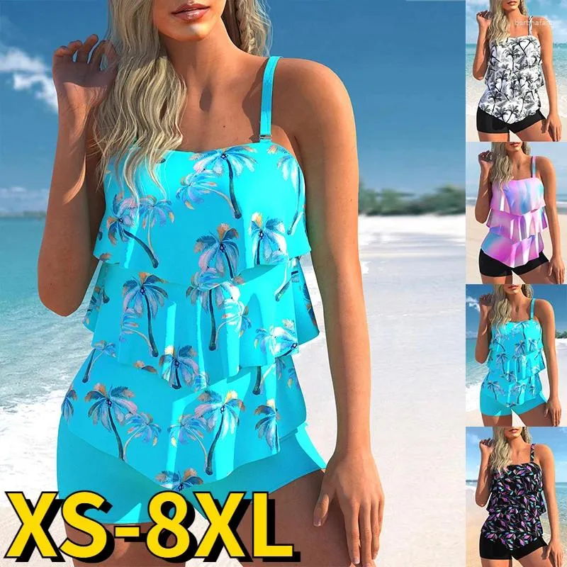 Women's Swimwear 2024 Women High Waist Tankini Swimsuit Vintage Bikini Summer Design Printing Bathing Suit Two Piece Set Beach Wear