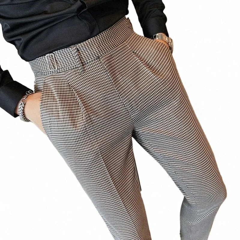 2023 di marca di abbigliamento stile britannico Dr Suit Pant Uomo Plaid Suit Pant Uomini Designer Signori Busin lavoro casuale Pantalone Pantaloni A4om #