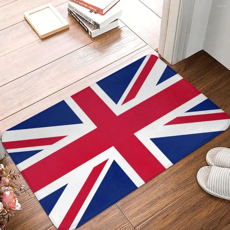 Badmattor England Storbritannien British Flag Mat Badrumsmatta för dusch Heminredning tvättbar absorberande golv icke-halktoalett