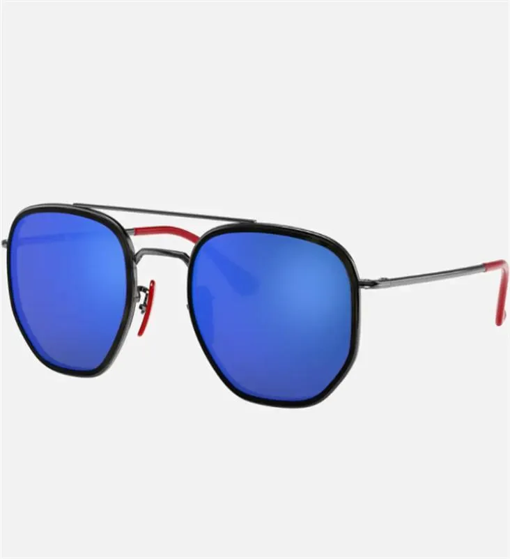 Veelkleurige zeshoekige zonnebril Frosted Driving Mirror Trendy heren039s en dames039s sportzonnebril met originele doos 3748A5322250