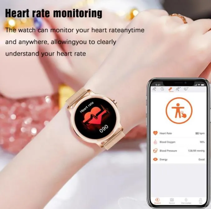 Montre intelligente femmes étanche Smartwatch multisports moniteur de fréquence cardiaque pression artérielle oxygène Fitness Bracelet pour dame S066762916