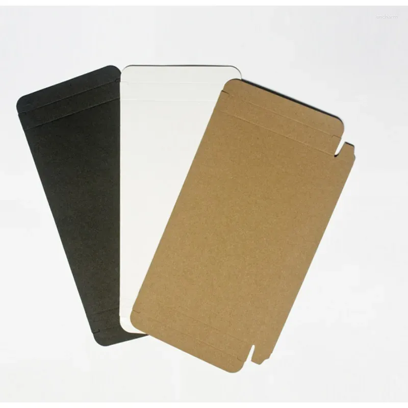 Gift Wrap 30pcs Mobile Phone Case Packaging Blank Universal Customized Flat Box Kraft Paper Black Card Double Insertion