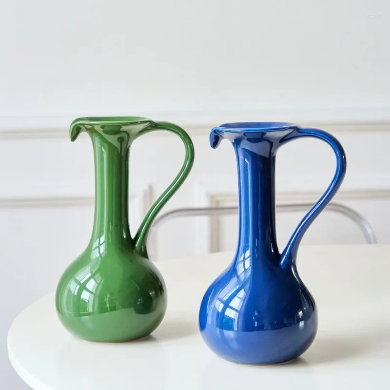 Vases European Style High-end Creative Ceramic Vase Milk Pot Home Living Room Dining Table Decoration