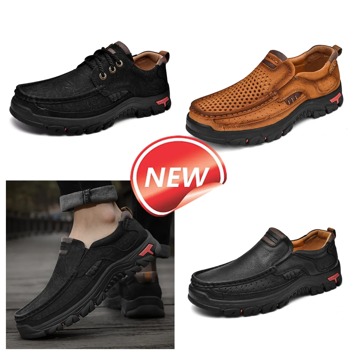 Scarpe da uomo estive Scarpe da esterno con suola spessa morbida Designer di alta qualità Tinta unita Suola spessa Sport Scarpe casual rinforzate durevoli GAI taglia leggera38-51