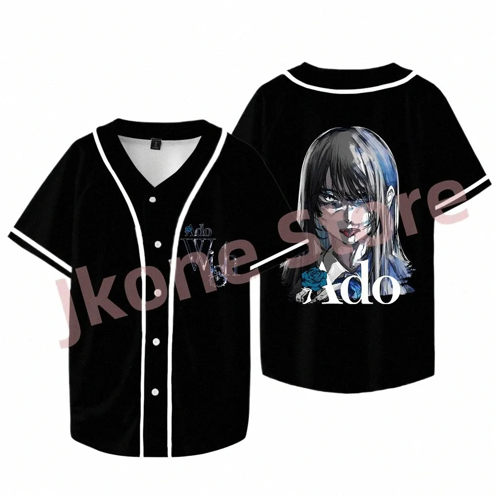 Ado Wish Tour Merch Baseball Jacket Singer Logo Tee Women Men fi Casual Short Sleeve T-Shirts 65lm#