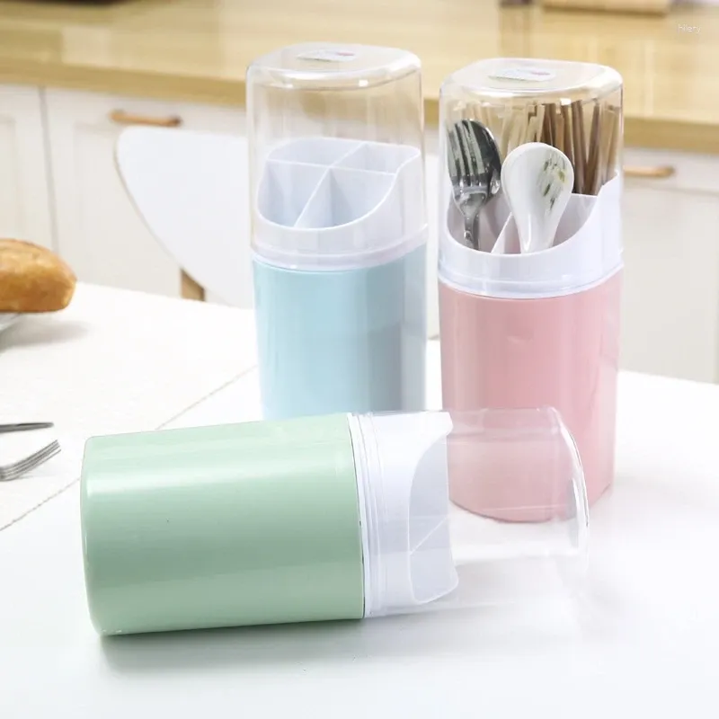 Rangement de cuisine-Cage à baguettes murale sans trou support de vaisselle Tube en plastique Portable