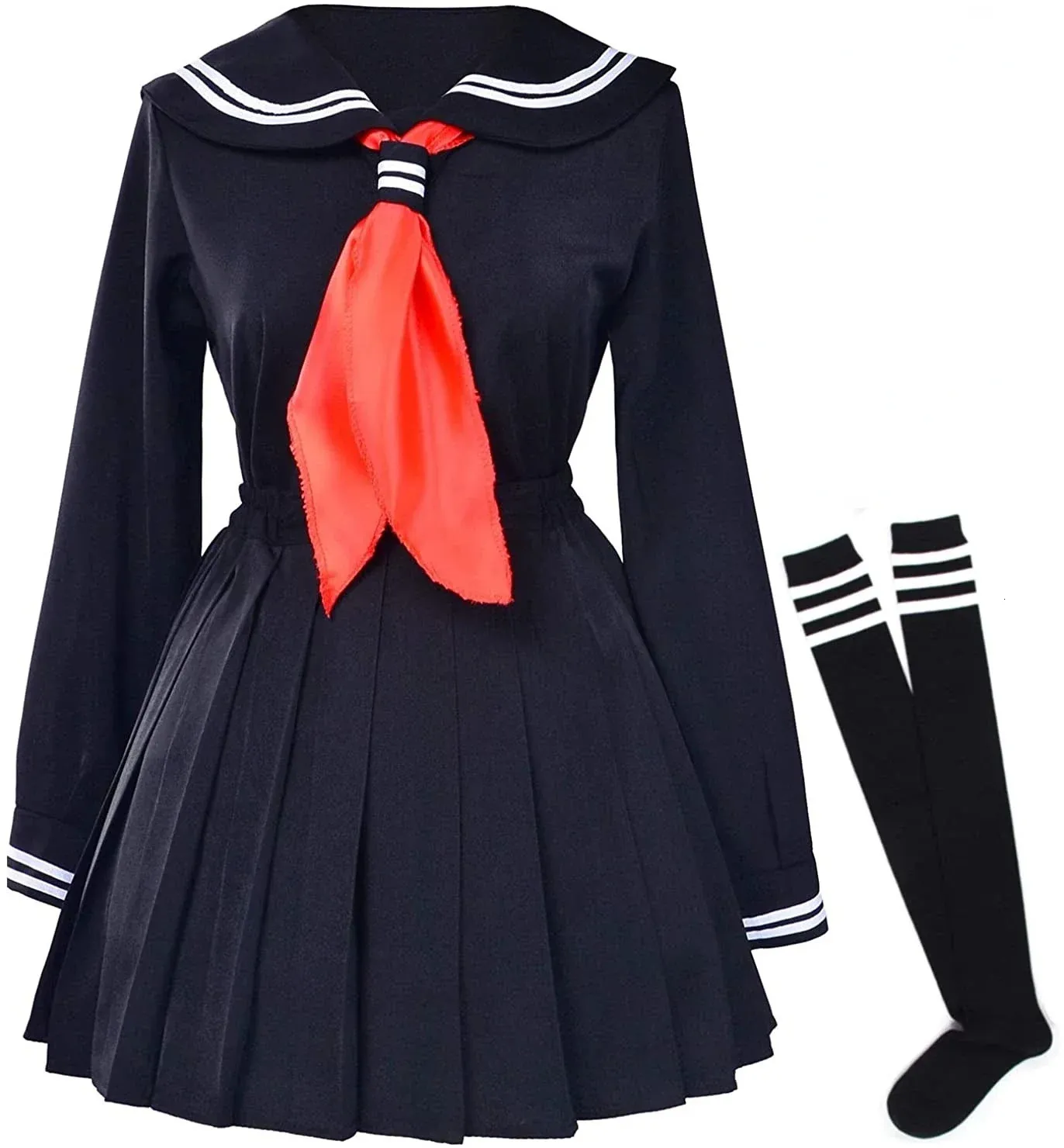 Klasyczne japońskie szkolne dziewczyny marynujące koszule munurowe anime cosplay cosplay z zestawem skarpet 240325