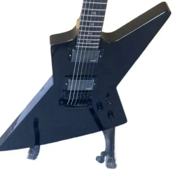 エレクトリックギターブラックソイルド6ストリングマホガニーボディローズウッドフィンガーボードサポートカスタマイズチオンフリーシピング