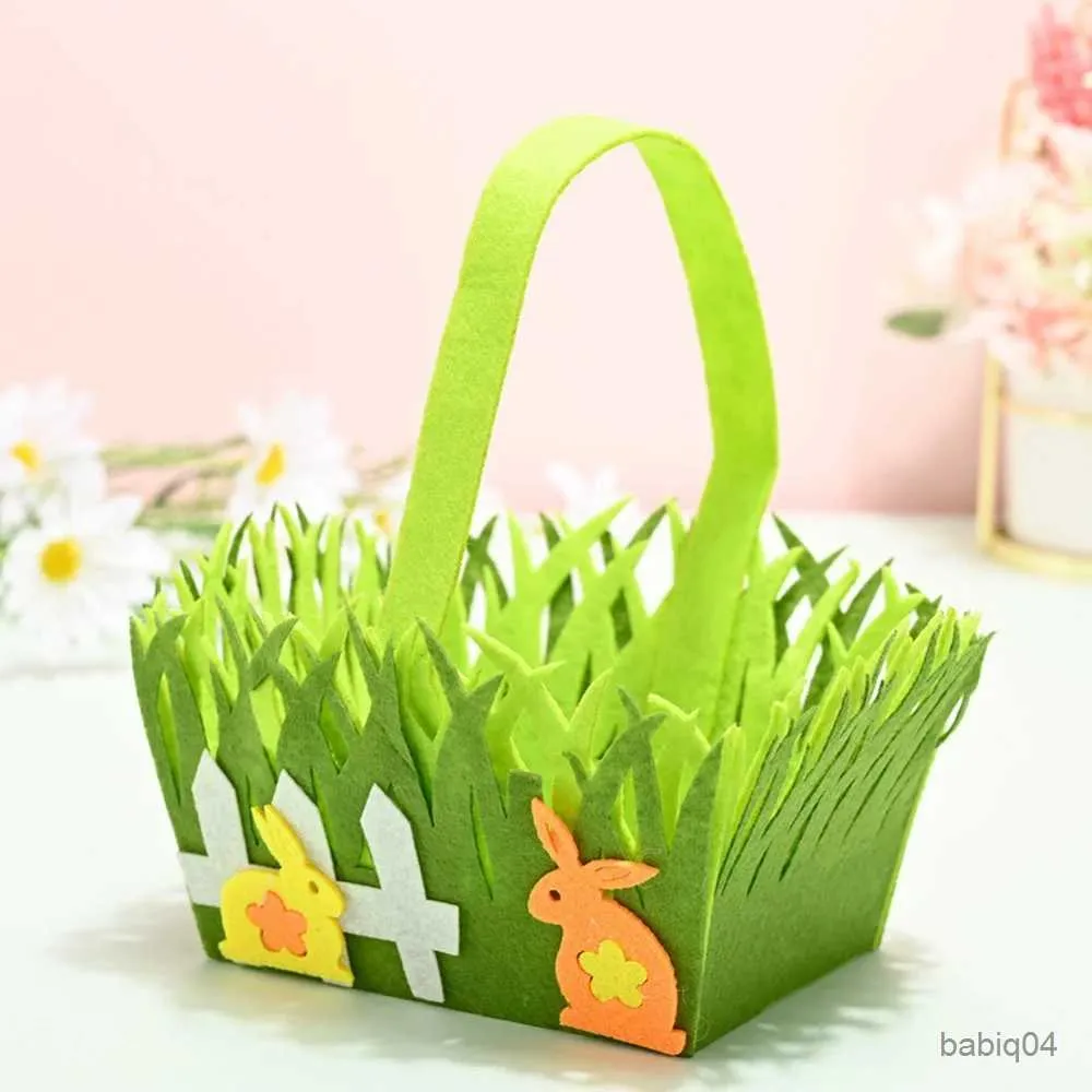 Paniers de rangement 1pcs panier de pâques non-tissé panier d'oeufs de pâques sac fourre-tout lapin fête de pâques bricolage décor joyeux jour de pâques décor