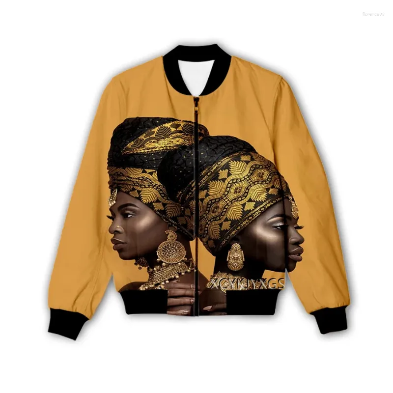 Jaquetas masculinas Phechion Homens / Mulheres Africano Menina Bonita 3D Impresso Jaqueta Moda Streetwear Homens Soltos Casaco Esportivo M27