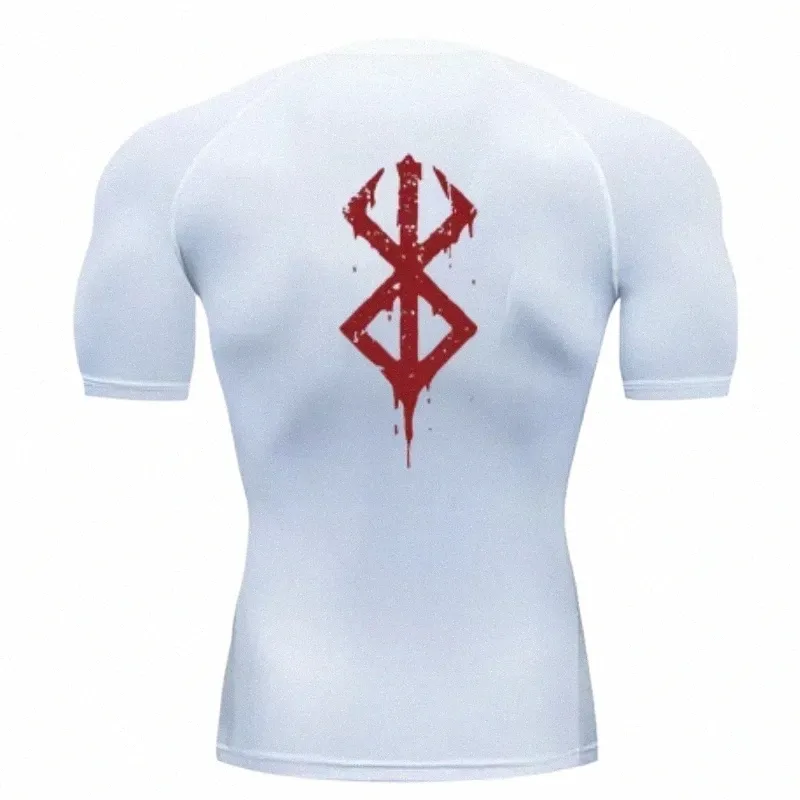 men's Berserk Printed Compri Shirt, Gym Short Sleeve, Active Top, Quick Dry, Running, Summer, S-3XL, 2024 u5hv#