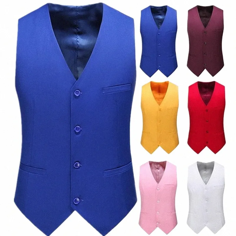 2023 FI NOWOŚĆ MĘŻCZYZN Casual Boutique Solid Color Busin Groom Wedding Comtead