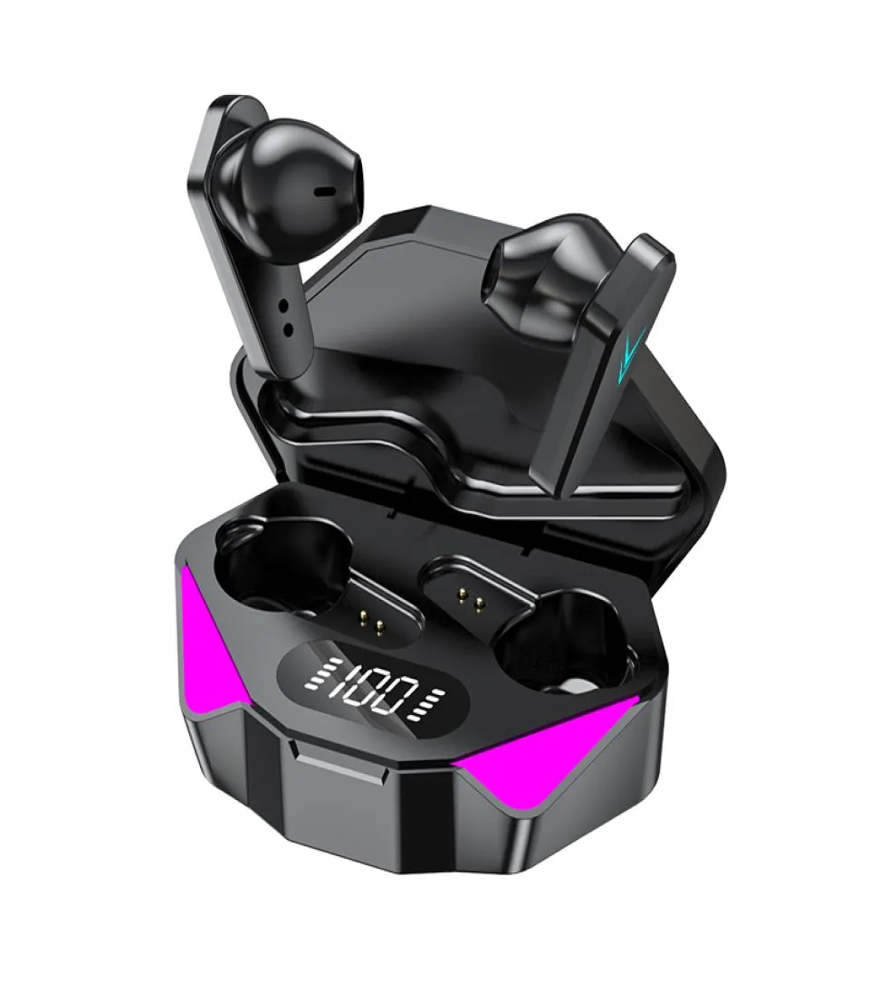 X15 TWS Kablosuz Bluetooth Kulaklıklar Spor Oyun Seti Dokunmatik Kontrol Gürültü İptal Kulaklıkları M9924830 ile Düşük Gizli Kulaklık