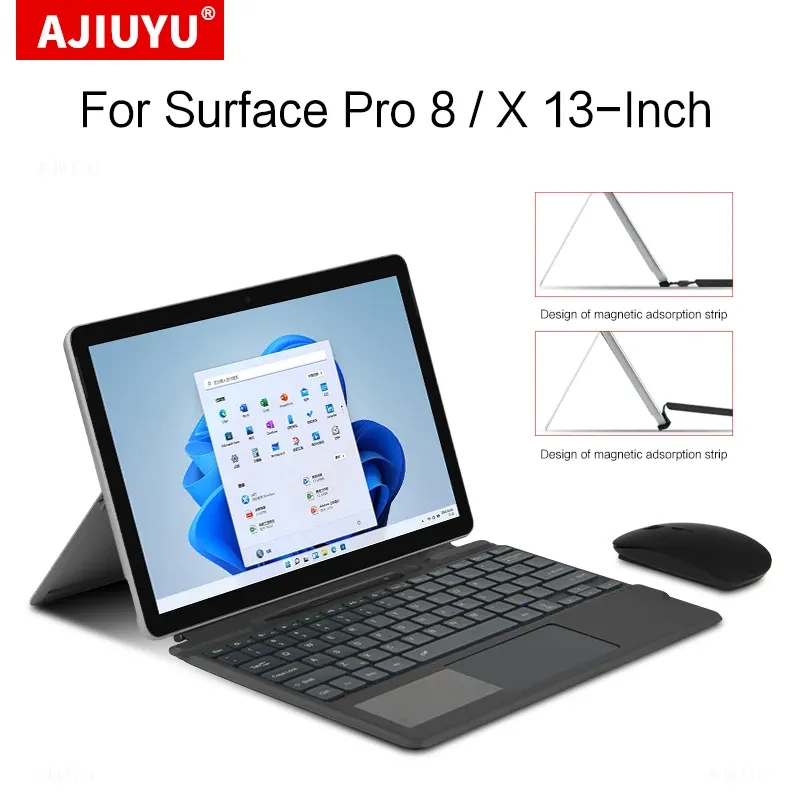 Tastaturen Bluetooth -Tastatur für Microsoft Surface Pro 8 Tablet Wireless Keyboard Maus -Touchpad für Surface Pro x 13 "1876 Tablet -Tablet -Abdeckung