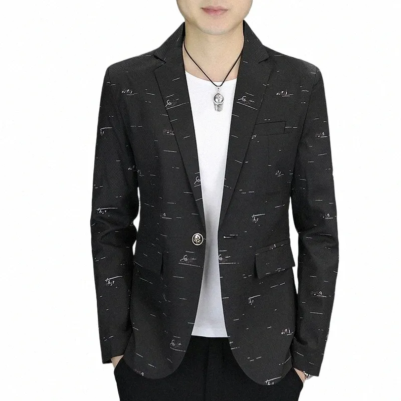 butikowy nowy męski busin dżentelmen swobodny elegancki busin All fi slim solid kolor ślub koreański versi blazer p4lj#