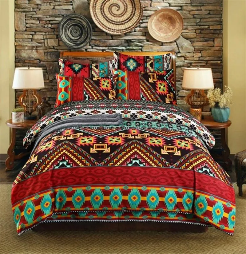 Bohemian 3D Comforter sängkläder set queen size duvet cover kudde säng linne full storlek sänguppsättning 2012119626611