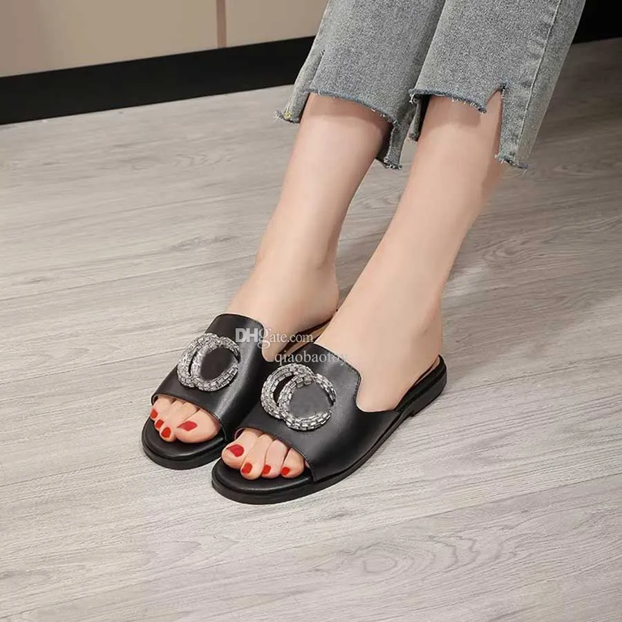 Slides Women Leder Sandalen Luxus Wildleder Leder Pantoffeln Größe EUR35-43 Designer-Hausschuhe Sommer mit Schachtel Sandles Schuhe Klassiker Strand 99